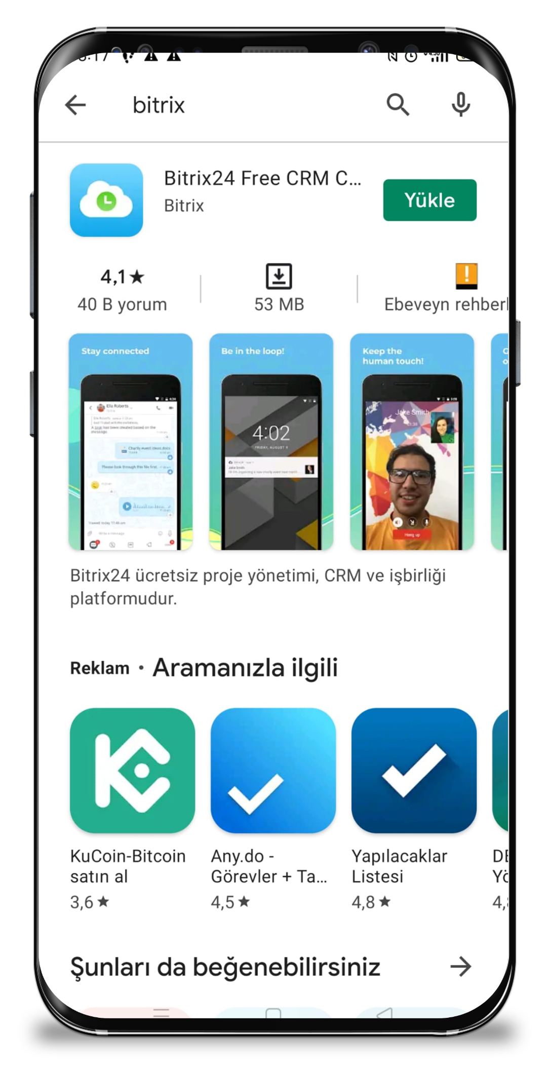 Bitrix Mobil Girişi